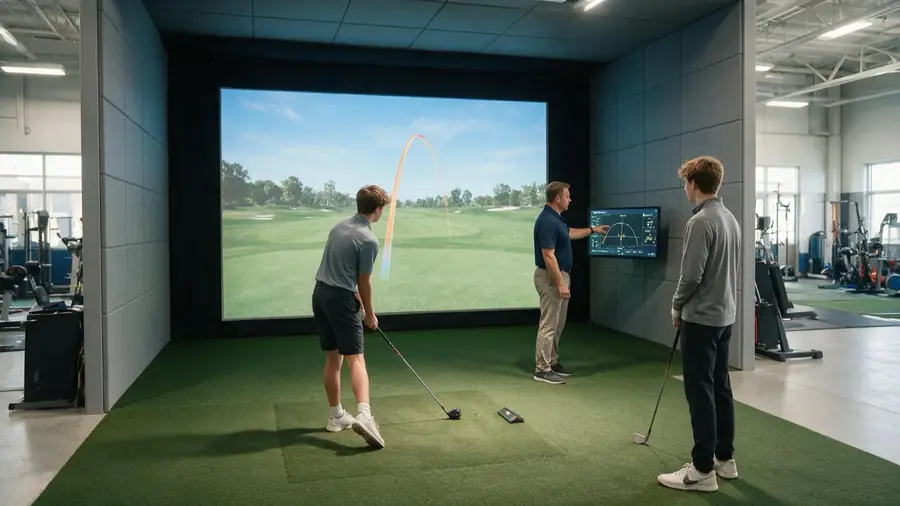Multi-station golf practice room