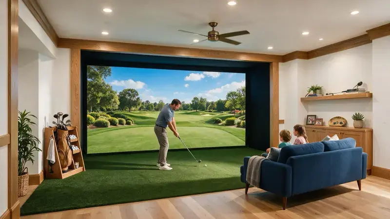 Home golf simulator room