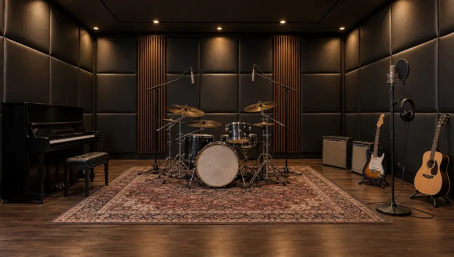 Music room with soundproof panels